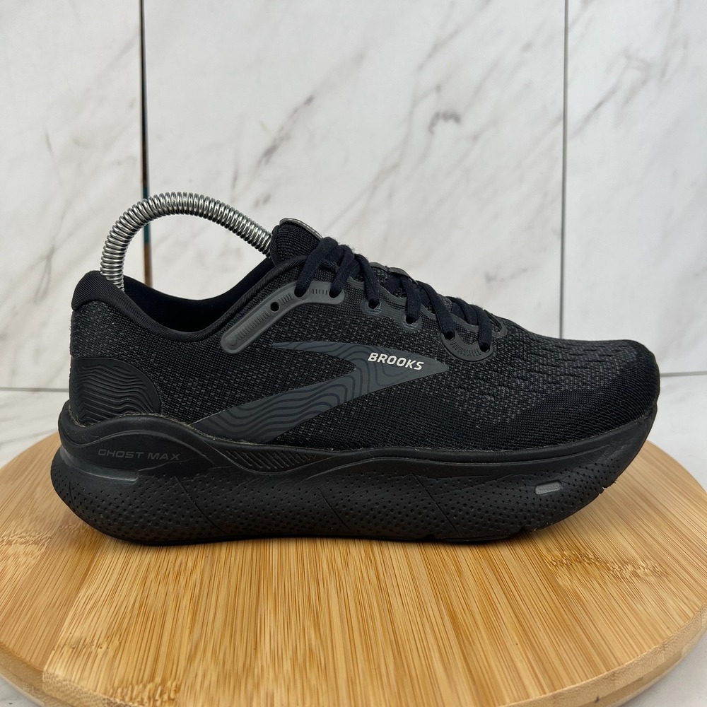 Brooks Ghost Max Womens Size 7.5 B Triple Black Running Walk Shoes 1203951B020